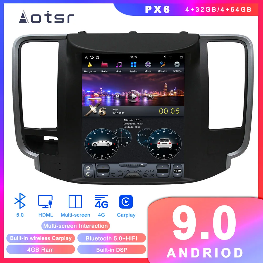 Автомобильный DVD плеер Tesla PX6 Android 9 GPS навигация для Nissan Teana 2008 2011 автомобильное