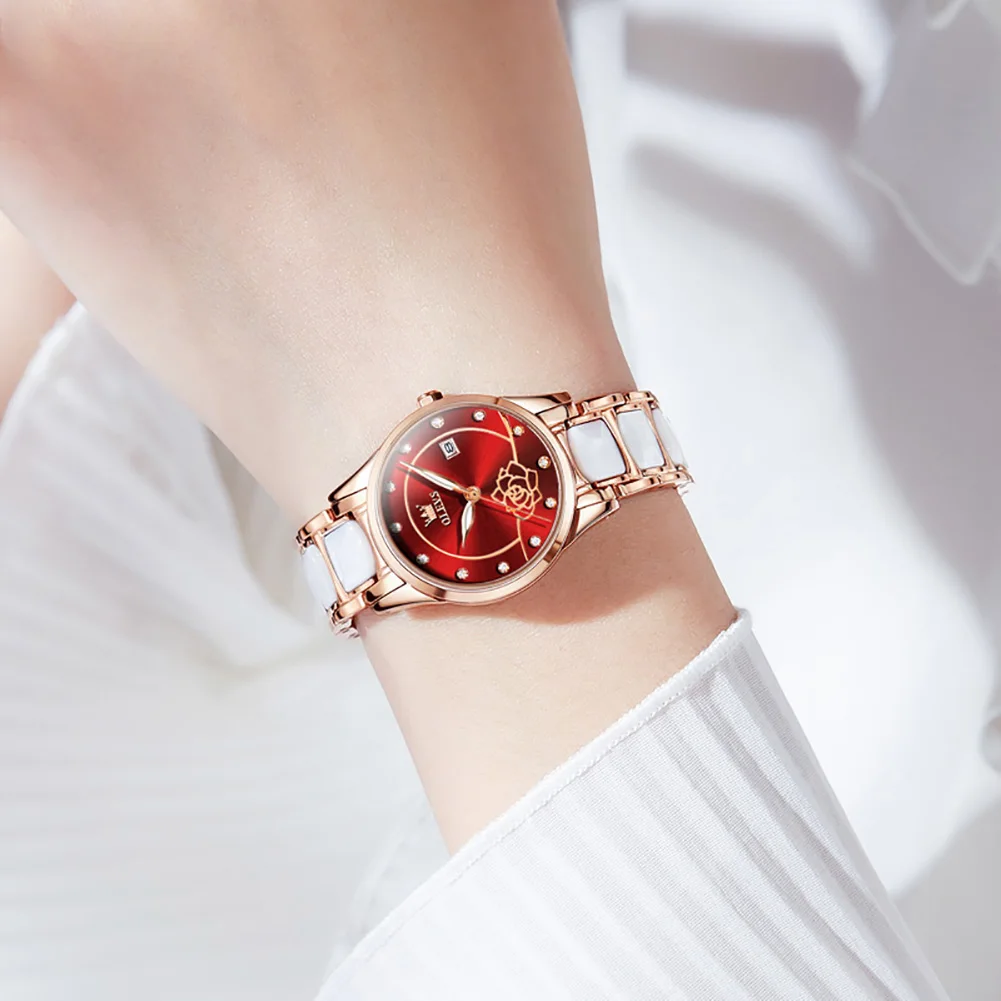Luxus Damenuhr Kamelie Quarz Japan Bewegung 30M wasserdichte Uhr für Damen Keramik Damen Armbanduhr_voghion.com