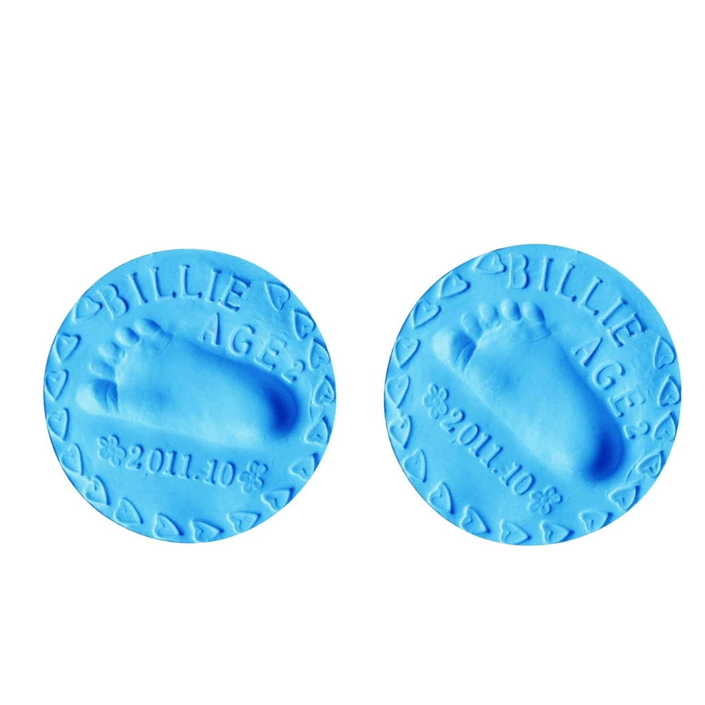 2 Set Clay Imprint Kit for Newborn Babies Hand Print and Foot Print - Gifts for Babies and Children -Blue