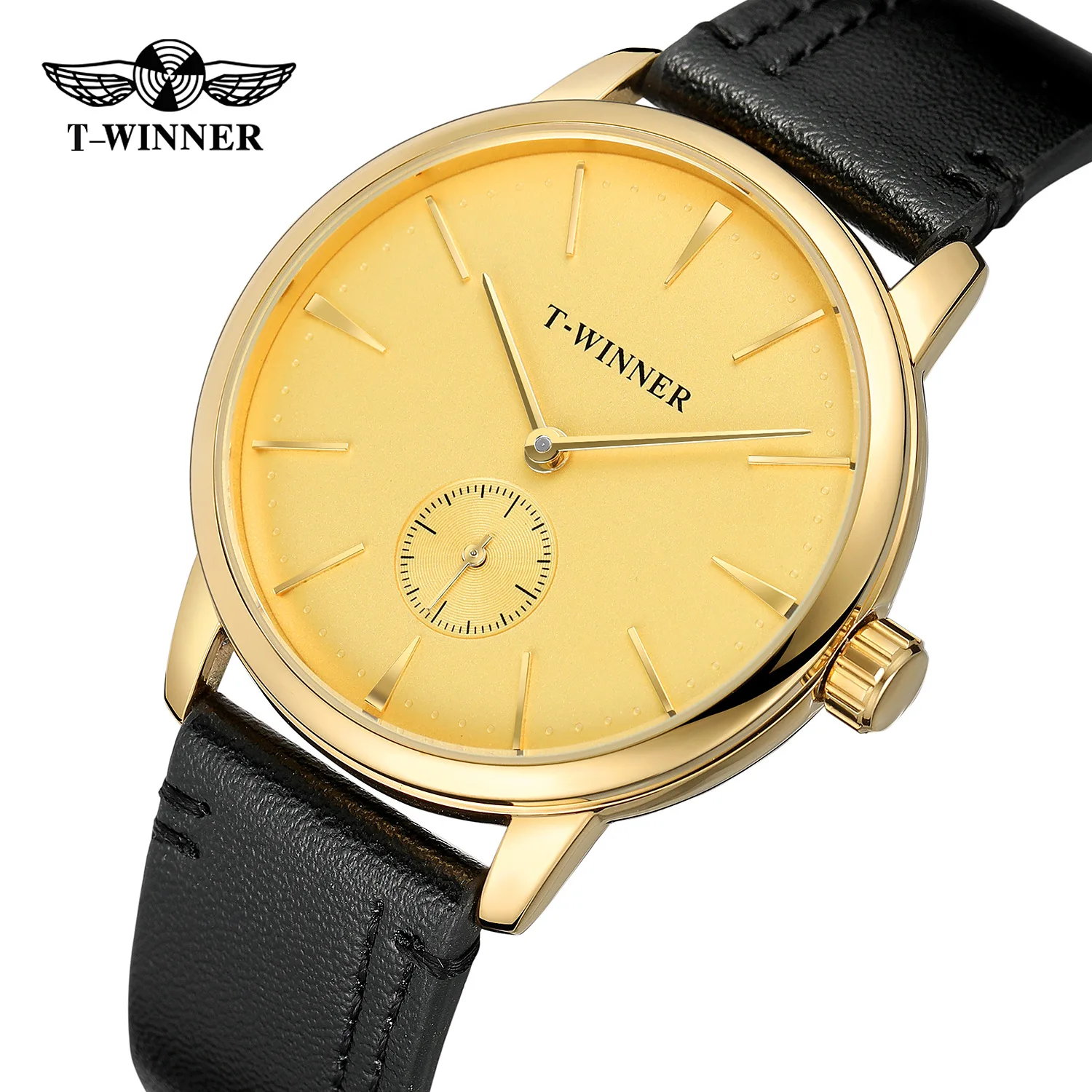 

New Style T- Winner Genuine Leather Waterproof Mechanical Wrist Watch Men's Fashion Casual Manual Manipulator Watch