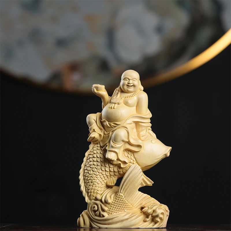 

Boxwood Wood Statue Feng Shui Figure Statue Collection Ruyi Home Décor Wood Sculpture Real Wood Buddha Myth Home Décor Lucky