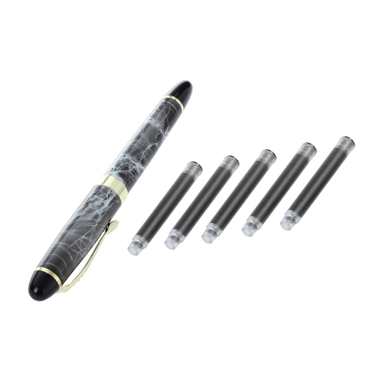 1x JINHAO X450 18 KGP 0 7 мм перо с широким основанием авторучка мрамор серый и 10 шт длина 5 2