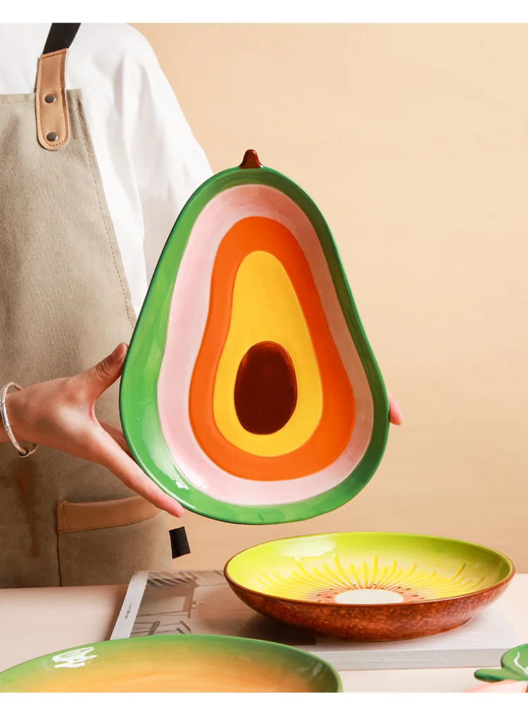 Creative Fruit Dish Ceramic Fruit Salad Dish Creative Lovely Family Dish Dish Snack Dish Dinner Plate Sets  Diner Plate