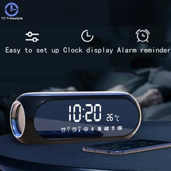 

Wireless Bluetooth Speaker Alarm Clock Radio Receiver Portable Mini Mobile Computer Cannon Household Outdoor Desktop Despertador