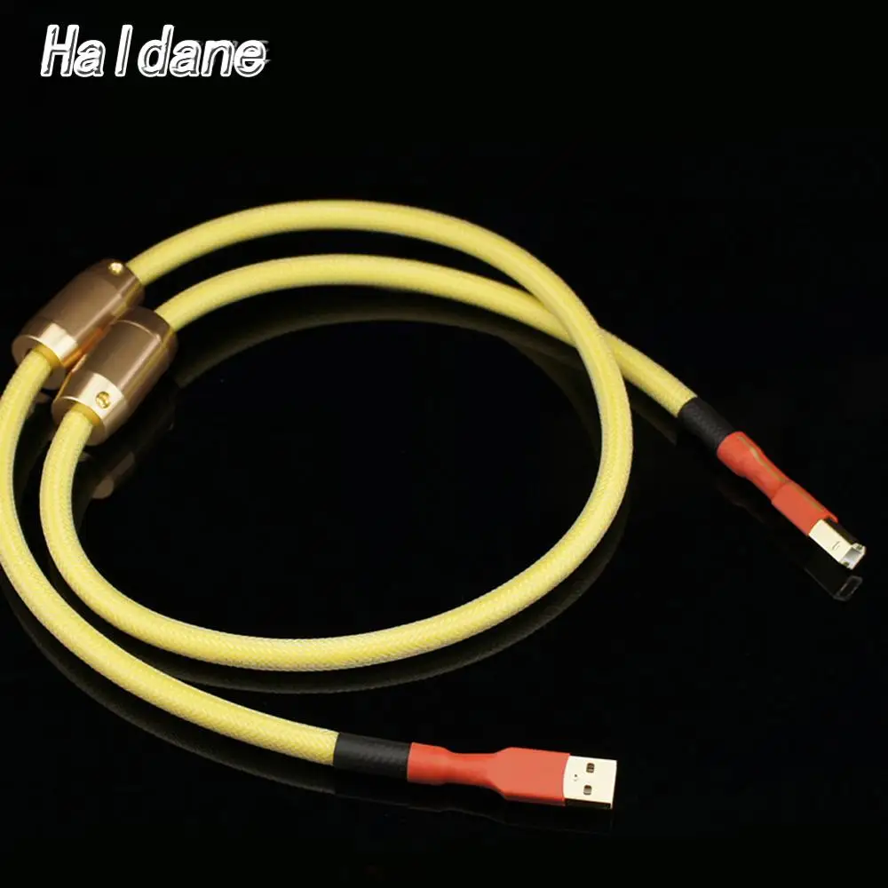 

Haldane HIFI 4N Red Copper Silver Plated USB Cable DAC A-B Digital USB 2.0 Type A to B Male Audio Cable DIY