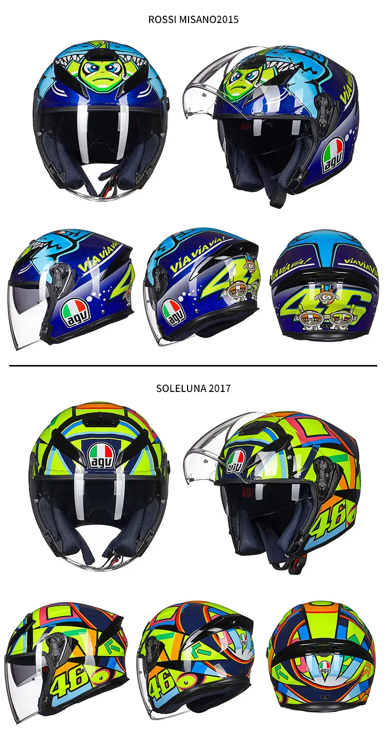 Подлинный продукт AGV K5, мотоциклетный шлем с двойными линзами, полушлем, защитный шлем, рыцарь, экипирует мужчин, t, мужской, солнцестойкий, Воздухопроницаемый