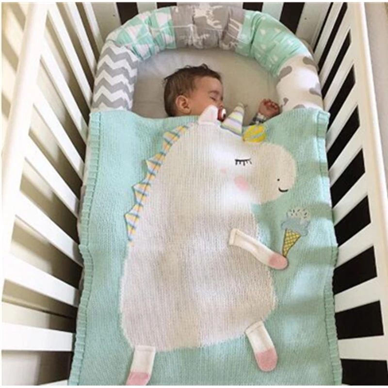 New Unicorn Baby Blankets Throws Stroller Beds Newborn Infant Soft Knitted Cute Sofa Swaddle Blanket Wraps Kids Bedding | Мать и ребенок
