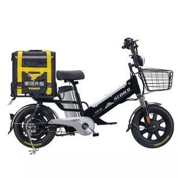 

16 Inch Portable Electric Bike Two Wheels Electric Bicycles Detachable Battery Takeaway Adult Electric Bicycle 48V 350W