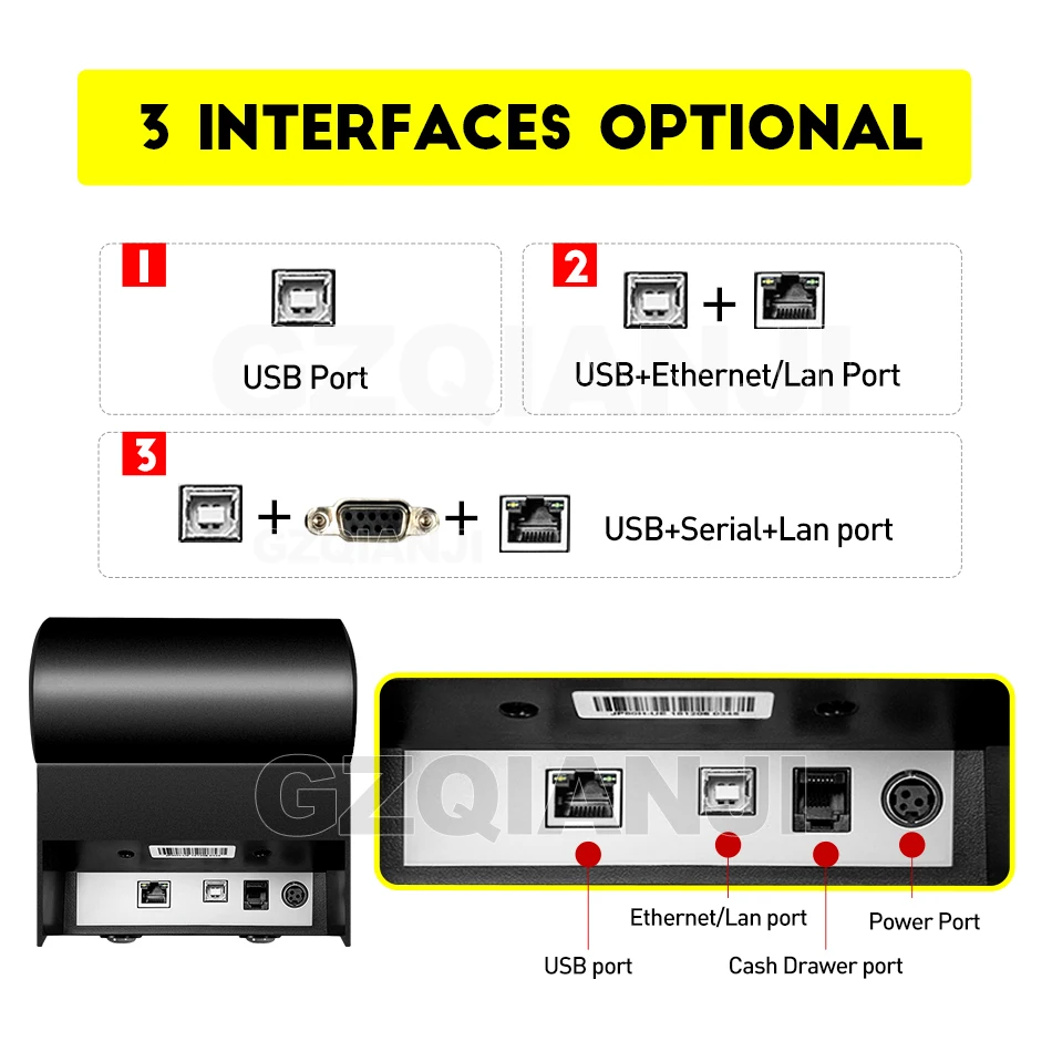 80 мм термальные принтеры POS принтер с автоматический резак для кухни USB/Ethernet порт магазин Ресторан Windows Drive