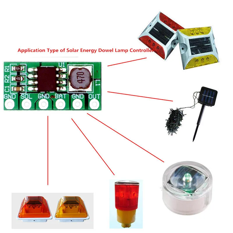 Солнечный контроллер ногтей. 1,2 в Солнечный контроллер сцинтилляционной лампы для ногтей. Контроллер светофора Предупреждение солнечных батареях