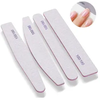 

10 Pcs/Lot Sandpaper Nail File 100/180 Double Side Gel Sanding Sets Nail For UV Tools Grey Buffer Files Manicure Block