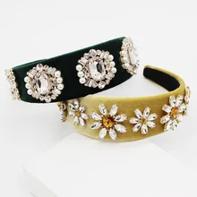 Новые европейские и американские барочные модные роскошные диадема с цветком из хрусталя путешествия дикие женские вязаные шапочки 887