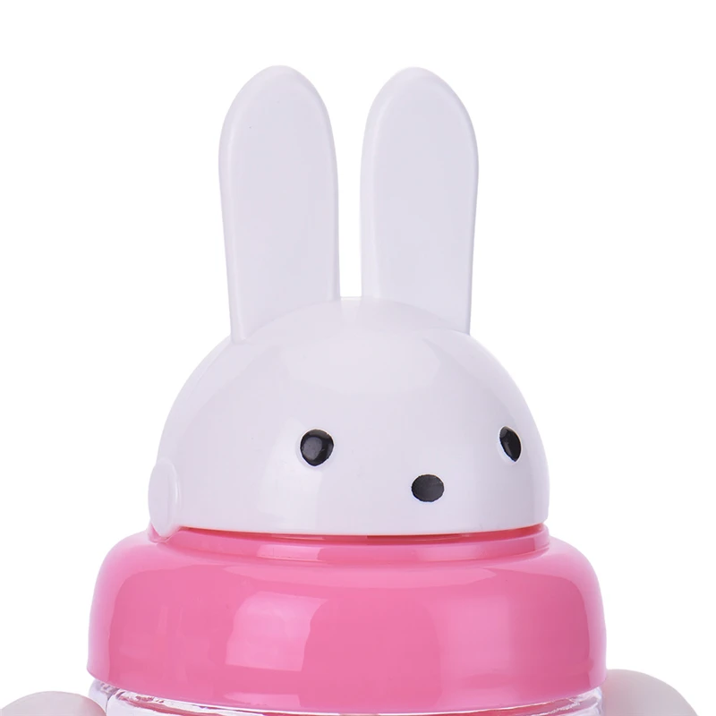 240 мл милая детская чашка для кормления Rabbite с соломинкой, без бисфенола, детские бутылочки для воды, обучающая чашка, детская ручка для кормления - Цвет: pink
