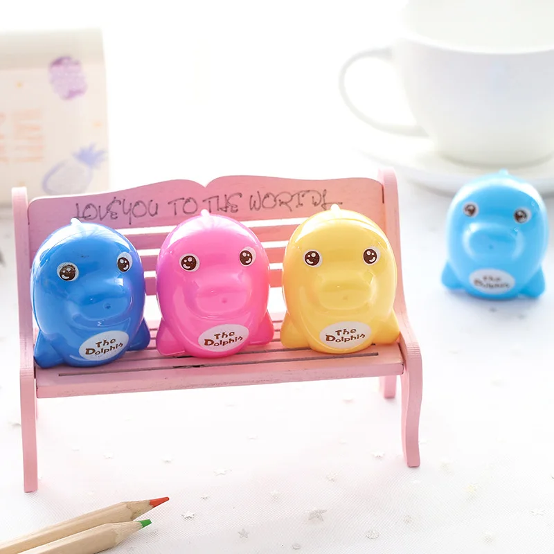 

Creative Cartoon Pencil Sharpener Pencil Sharpener Children Students Cute Little Dolphin Single Hole Pencil Sharpener Stationery