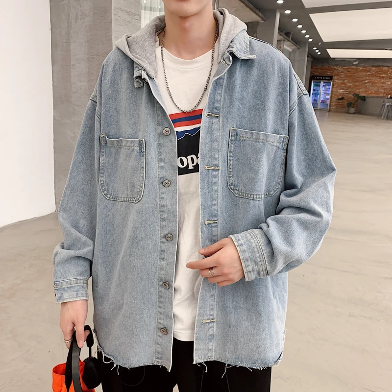 Новинка весна осень 2020 Молодежная Свободная джинсовая куртка с капюшоном