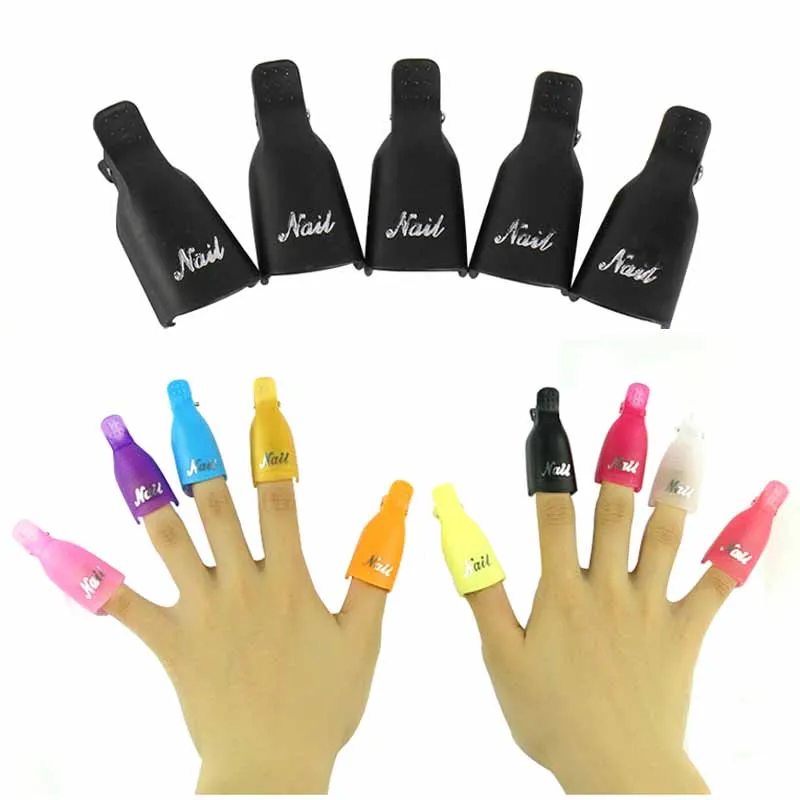 

10pcs Plastic Nail Art profession Soak Off Cap Clips UV Gel Polish Remover Wrap Tool Fluid for Removal of Varnish Manicure Tools