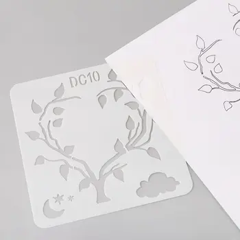 

12Pcs 12Pcs Flower Heart Drawing Molds Plastic Children Painting Stencils DIY Paper Art Craft Card Label Scrapbook Bookmark Toy