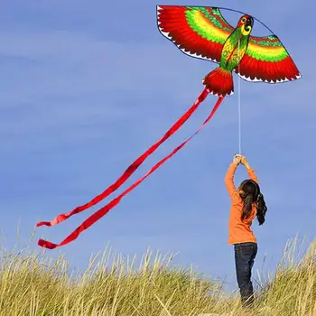 

Outdoor Parrot Kite Flying Toy Cartoon Single Line Parrot Kite With Line And Plastic Handle Flying Kites Fun Sports Toy For Kids