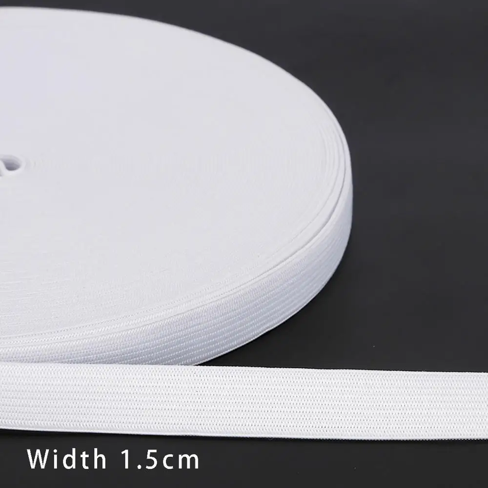 Black and White Elastic Nylon Webbing for Clothing and Sewing Accessories - 5 Yards