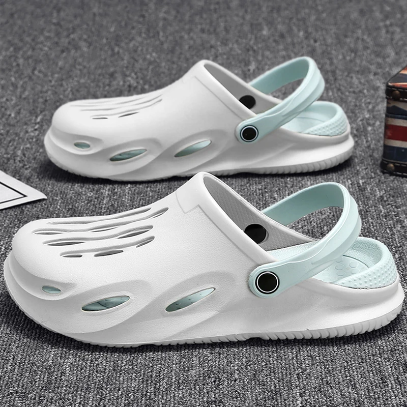 Fashion Mens Sandals Summer Outdoor Hollow Men Sandals Clogs Men Beach Sandals Slippers Non-slip Men Slippers Mens Footwear