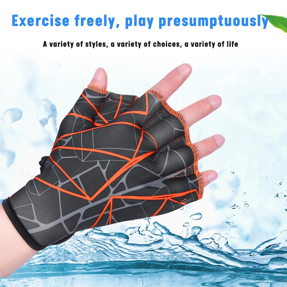 2021 New 1Pair Training Paddle Dive Glove Swim Glove Swim Gear Fins Hand Webbed Flippers ласты mad wave fins training m0747 10 9 06w