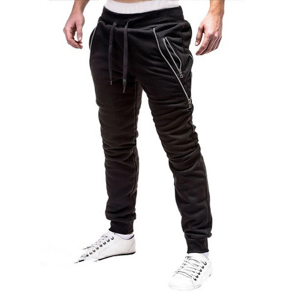 Men s Track Pants Casual Drawstring Sweat Full Length Broadcloth Pencil Casual Pants Big Size 3Xl