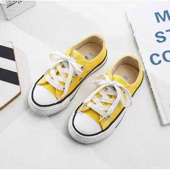 

Baby kids shoes for girl children canvas shoes boys new spring autumn girls sneakers yellow fashion toddler shoes EU 21-37