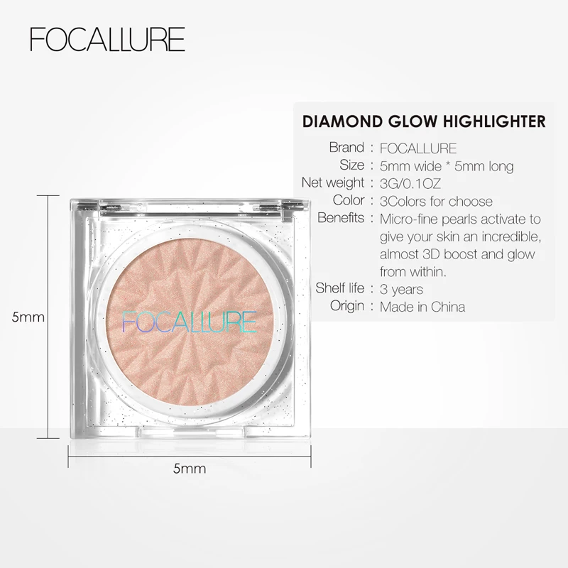 FOCALLURE мерцающий хайлайтер палитра светящийся крем для лица макияж блеск прессованная пудра хайлайтер макияж