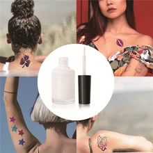 1PCS 15ml Semi-permanent Clear One-time Colorful Glitter Powder Tattoo Glue Flash Powder Glue Waterproof Body Art Paint