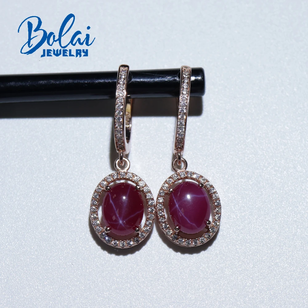 Серьги с застежкой starlight ruby из стерлингового серебра 925 пробы, розового золотистого цвета тонкой работы, ювелирные изделия для девочек, подарок, акция bolaijewelry