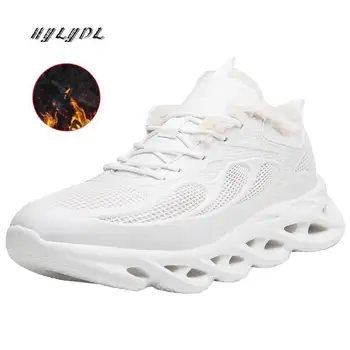 

Running Shoes Men Winter Casual Warm Fur Plush Sneakers Men Autumn Hollow Sole Lace Up Sport Shoes Fashion Size 48 Zapatos 2019