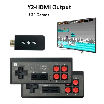 

Y2 Plus HDMI Video Game Console Built in 621/628 Classic Games Mini Retro Console Wireless Controller HDMI Output Dual Players