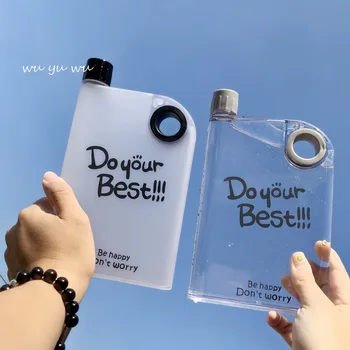 

Portable Book Paper Cup Botlte Flat Water Bottle Clear Paper Pad Water Bottle Flat Drinks Kettle Notebook Drink Bottle for Water