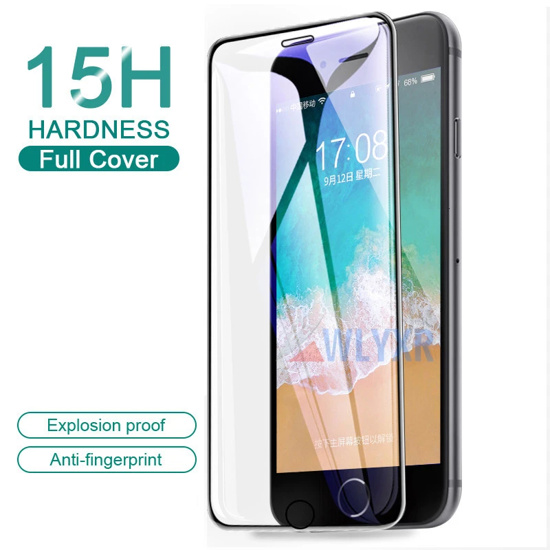 

15H Tempered Glass for iphone 11 11Pro glass protective screen protector for iphone 7 6 6S 7 8 Plus X XR XS MAX Full Cover Edge