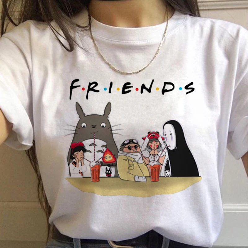 Totoro Studio Ghibli Harajuku футболка женская Miyazaki Hayao Ullzang Kwaii футболка с рисунком 90s футболка "Аниме" модная футболка женская