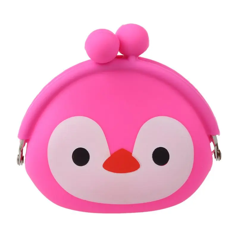 Женский кошелек для девочек Kawaii милые Мультяшные животные силиконовый Желейный Кошелек для монет детский подарок пингвин