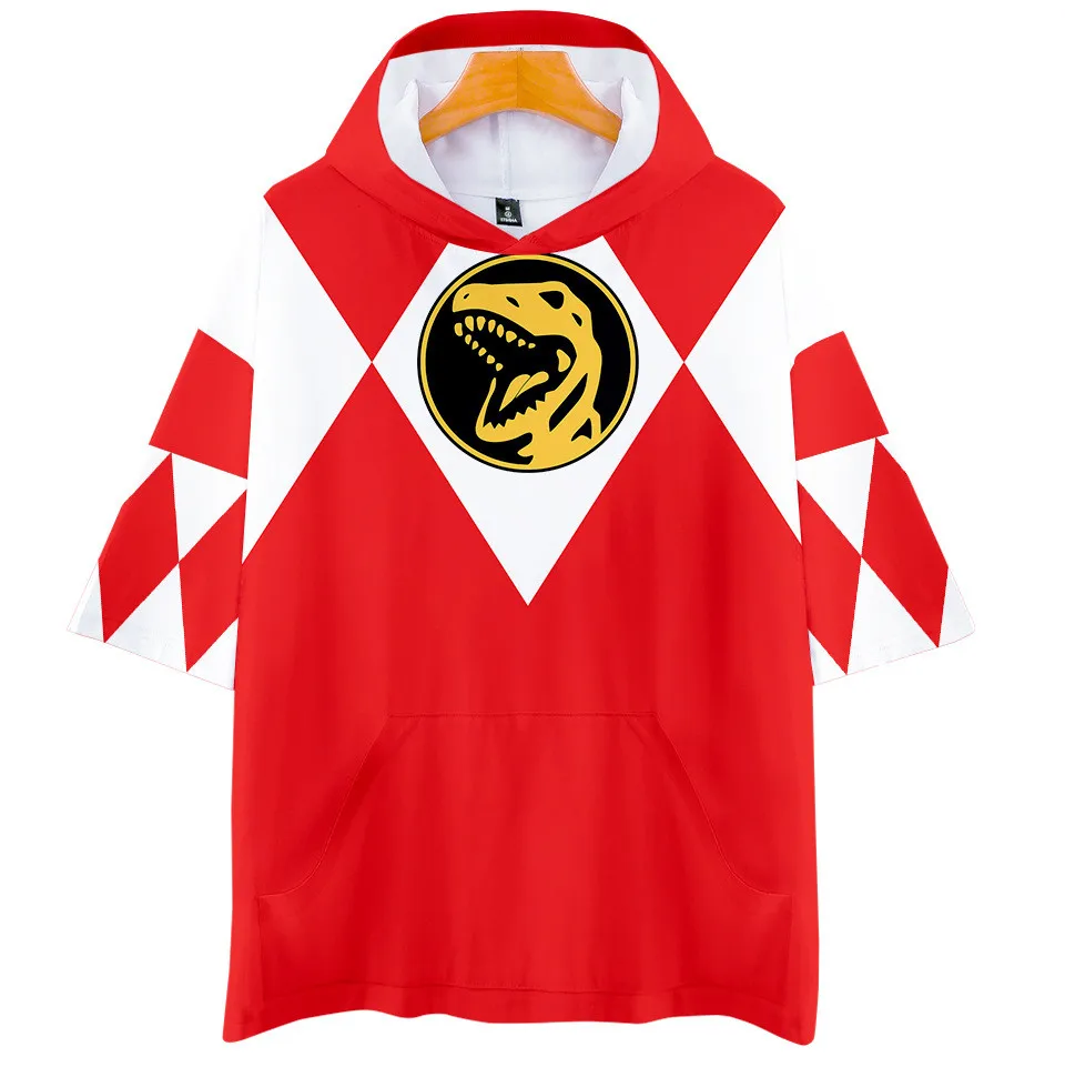 Mighty Morphin 3D Print T-Shirt con cappuccio Cool Fashion uomo/donna felpe con cappuccio manica corta T-Shirt Casual giacca Cosplay vestiti