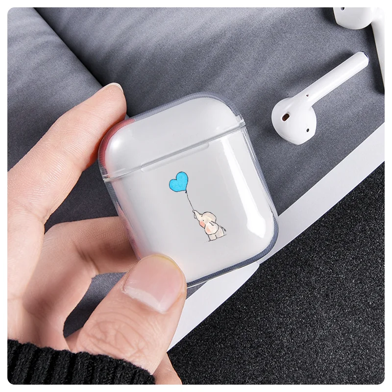 Чехол Air Pod с мультяшным слоном чехол Airpods Pro прозрачный милым любовным сердцем для