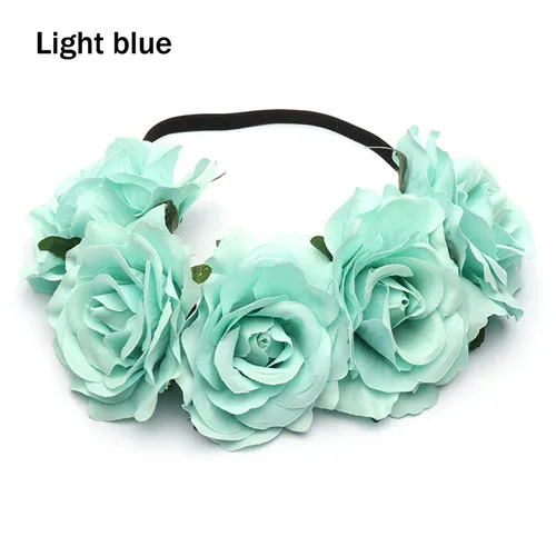 New Wedding Flower Crown Head Band Women Wedding Floral Head Wreath Bridesmaid Bridal Headpiece Female Flower Headband Dropship vintage hair clips Hair Accessories