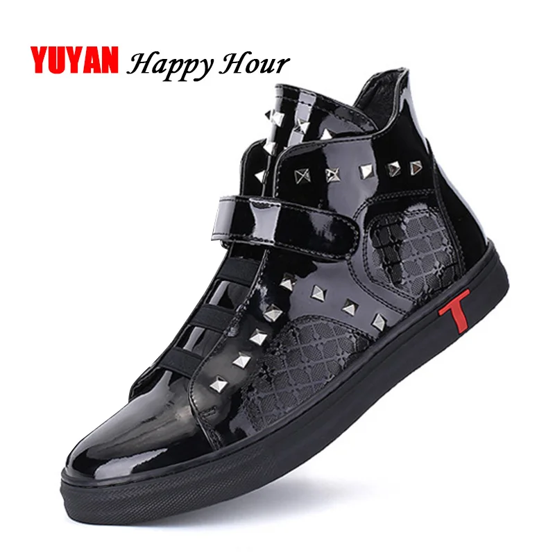 

Spring and Autumn Boots Men High top Sneakers Fashion Mens Shoes Man Brand Rivets Shoes A520
