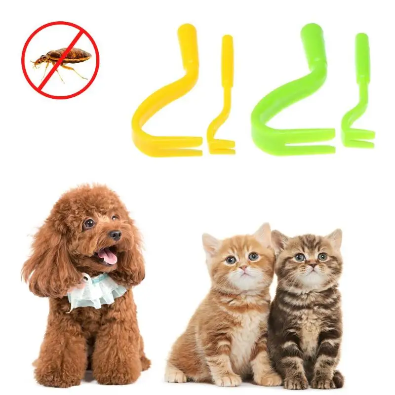 

2Pcs/set Fleas Lice Tick Twister Remover Hook Tool Human Dog Cat Pet Comb Tick Remover Tool Pet Supplies