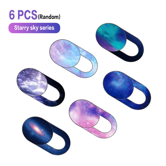 Starry Sky Pattern WebCam Camera Cover Laptop Stickers for Laptops Macbook Smart Phone Privacy Protection Shutter Slider Sticker wide angle camera phone