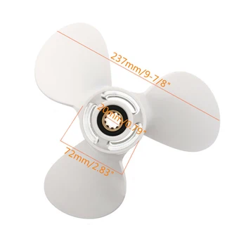 

Parts Propeller Marine Boat Aluminum Alloy White Right 3 blades 10 teeth