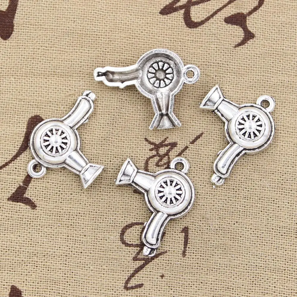 15pcs Charms Hair Dryer Blow 26x20mm Antique Bronze Silver Color Pendants DIYCrafts Making Findings Handmade Tibetan Jewelry | Украшения и
