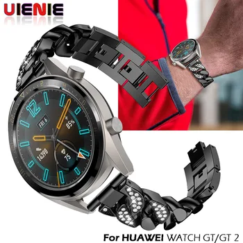 

22mm Stainless Steel band For huawei watch GT 2 46mm strap for Samsung galaxy watch 46mm gear S3 Frontier Bracelet with Diamond