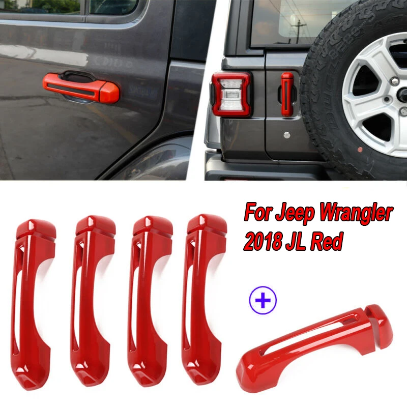Авто красная дверь наружная ABS дверная ручка Накладка для Jeep Wrangler JL
