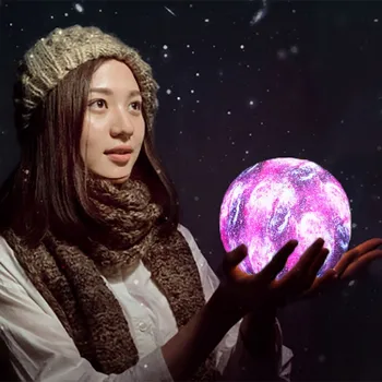 

3D Printing Moon Light Painted Starry Sky Touch / Remote Control DC5V Night Light Home Decoration Creative Gift USB Charging