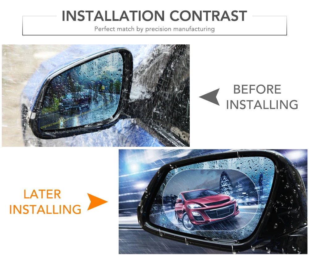 Car Rear Mirror Protective Film Anti Fog Clear Rainproof for Mitsubishi Ralliart Outlander ASX Mirage Lancer Evolution 10 9 Etc