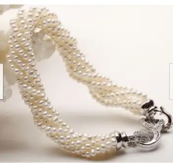 

cute 6 Row 6-7mm south sea white seed pearl necklace 18"