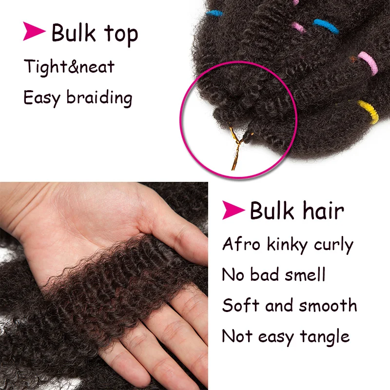BENIHAIR Afro Kinky Twist Marley Braid Hair Synthetic Braiding Hair Crochet Hair Bulk Crochet Hair Extension For Black Women 4